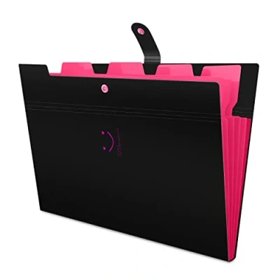 Image of Expanding File Folder, HAISSKY A4 Letter Paper Pockets Accordion Document Bag Organizer Wallets Files Folders with Buckle Closure for School Office, 5