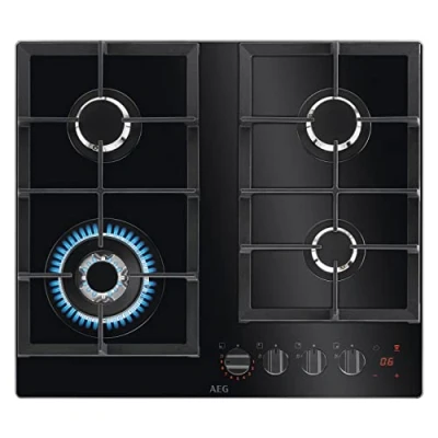 Image of AEG HKB64450NB 59 cm Gas Hob Black, Black