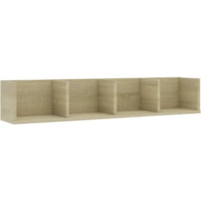 Image of vidaXL CD Wall Shelf Sonoma Oak 100x18x18 cm Engineered Wood