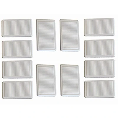 Image of 12 x fiXte Furniture Wedges Levellers Levelling Shims Soft Rubber Flexible Stackable in White