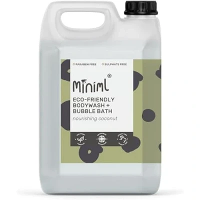 Image of Miniml All Natural Body Wash and Bubble Bath 5L Refill Moisturising Nourishing Coconut Sensitive Skin Eco Shower Gel Soak Vegan Friendly Hand, Face &amp; High Foam Scrub