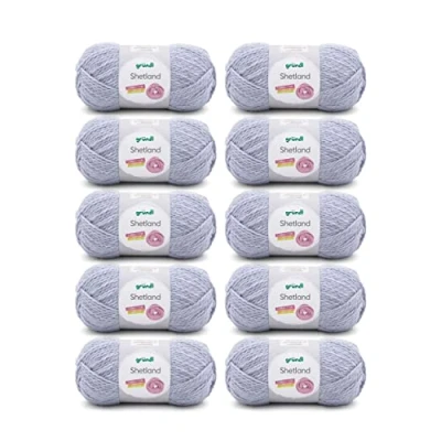 Image of Gründl Shetland Wool (fashionable and soft knitting yarn made of 80% polyacrylic 20% wool, 100 g / 170 m, needle size: 7 8, 10 x g), Jeans Melange