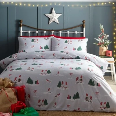 Image of Charlotte Thomas Gonkville Christmas Duvet Cover Set Xmas Gonk Bedding Double, Grey