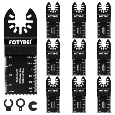 Image of FOTYBEI 10Pcs Oscillating Tool Blades Universal Saw Wood Multitool Quick Release Compatible with Dewalt, Makita, Milwaukee, Ryobi, Rockwell