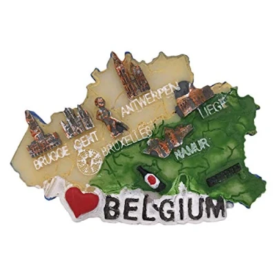Image of Belgium Map 3D Refrigerator Magnet Travel Sticker Souvenirs,Resin Home &amp; Kitchen Decoration,Belgium Fridge from China