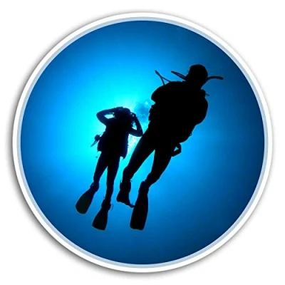 Image of 2 x 10cm Scuba Diver Vinyl Stickers Diving Ocean Sticker Laptop Luggage #8344 (10cm Wide)