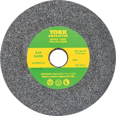 Image of York 200X25X31.75MM A36PV Hard Aluminium Oxide Bench Grinding Wheel
