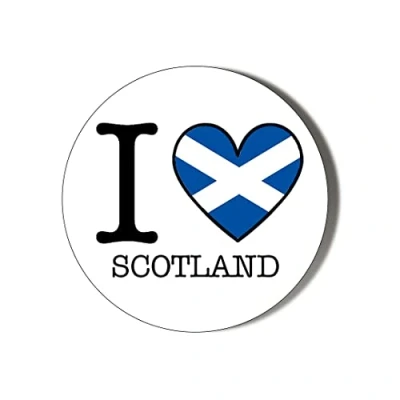 Image of I LOVE SCOTLAND FLAG HEART SHAPED DESIGN 38mm Round Fridge Magnet