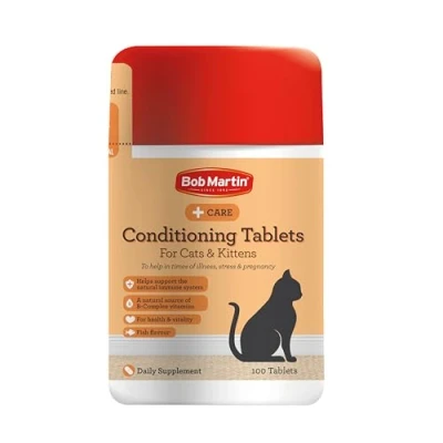 Image of Bob Martin Conditioning Tablets for Cats and Kittens (100 Tablets) Rich in Vitamins, Supports a Healthy Immune System, Nutritional Fish Flavoured Supplement