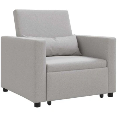 Image of vidaXL 3 in 1 Single Sofa Bed Convertible Cloud Grey Fabric