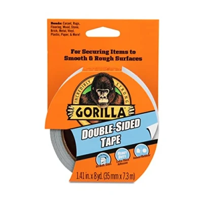 Image of Gorilla Double Sided Tape 7.3m Heavy Duty, Strong Adhesive &amp; Indoor/Outdoor Use