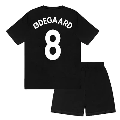 Image of Arsenal FC Boys Odegaard 8 Sublimation Short Pyjamas Black 12 13 Years