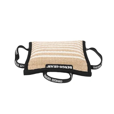Image of DINGO GEAR Dog Bite Pillow for K9 Training, Obedience, IGP, Special Forces Dogs Sessions, Handmade Wedge with 3 Handles, Natural Jute, Hardness Medium (S00519)
