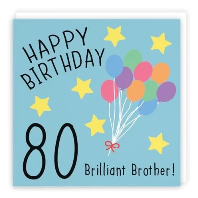 Image of Hunts England Brother 80th Birthday Card Happy 80 Brilliant Original Collection