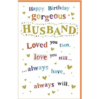 Image of Greeting Card (PR2280) Husband Birthday Happy Gorgeous Catching Rainbows Range Foil Finish