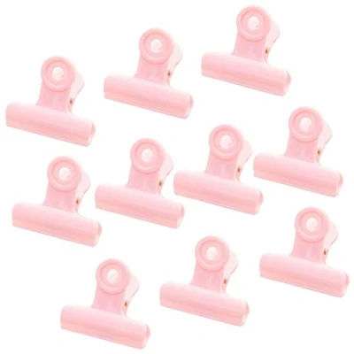 Image of Bulldog Clips, 1.9 Inches Plastic, Pack of 10 (4 Fresh Color) (Pink)