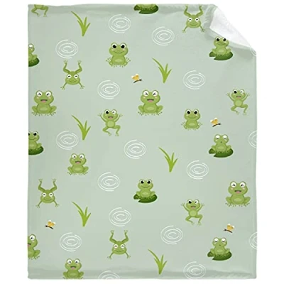 Image of Frog Harvest Puddle Throw Blanket Soft Flannel Fleece Velvet Plush Personalized Throws Fuzzy Warm Cozy Bedding Blankets Anti Pilling Kids 40&quot; x 50&quot;
