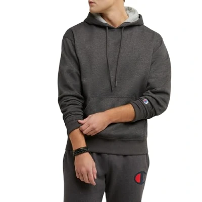 Image of Champion Men&#039;s Powerblend Fleece Hoodie Hooded Sweatshirt, Darkgray, XS