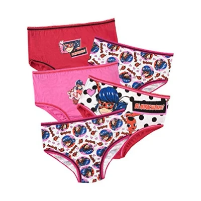 Image of Miraculous Girls Ladybug Knickers Pack of 5 Multicoloured Ages 4 to Years