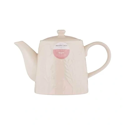 Image of Mason Cash in The Meadow Teapot 800ml Embossed Floral Design, Durable Stoneware Heat Retaining Ceramic for Hot Drinks Classic Kitchenware