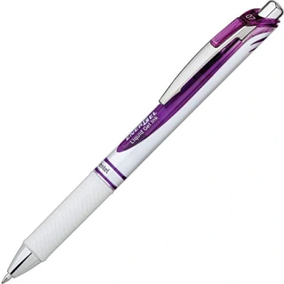Image of Pentel EnerGel Pearl Deluxe Retractable Liquid Gel Ink Pen, 0.7mm Point, Violet Ink.