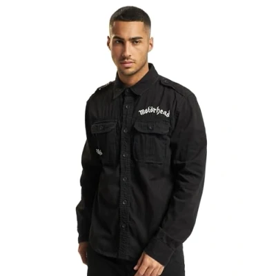 Image of Brandit Men&#039;s Luis Vintage Shirt, Black, XXL