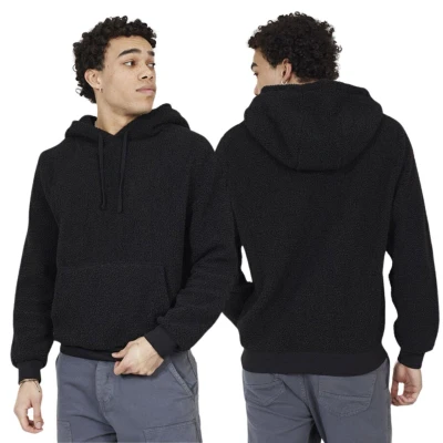 Image of Brave Soul Mens Fleece Hoodie Long Sleeve Pullover Sweatshirt Black Size X Large