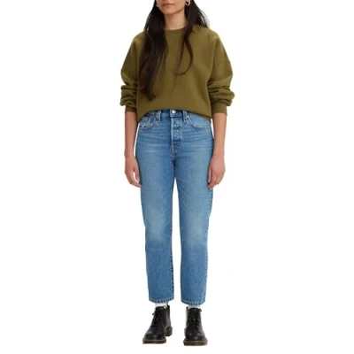 Image of Levi&#039;s Women&#039;s 501 Crop Jeans, Medium Indigo Worn in, 30W / 26L