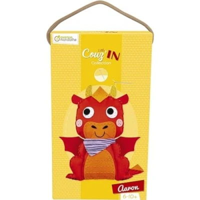 Image of Avenue Mandarine KC139C Little Couz&#039;IN, Dragon Including a figurine in felt to sew 16x5x26 cm Thread Plastic needle All one kit From 6 years old