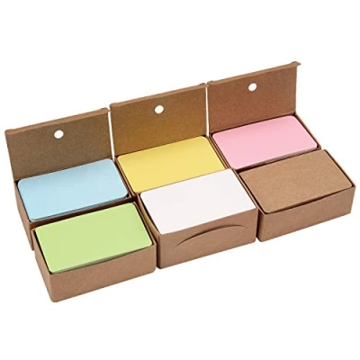 Image of Berolle 600 Pieces 6 Colors Blank Kraft Paper Cards Business DIY Flash Gift Message Card