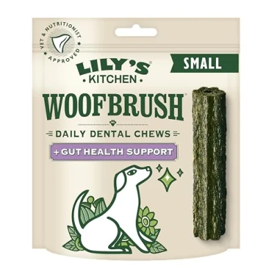 Image of Lily&#039;s Kitchen Woofbrush Gut Health Dental Chew Natural Sticks for Small Dogs (5 Packs of 7 Chews)