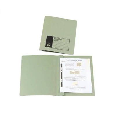 Image of 5 Star Office Flat File Recycled Manilla 285gsm 38mm Foolscap Green [Pack 50]