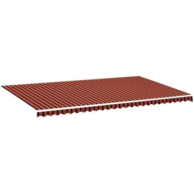Image of vidaXL Replacement Fabric for Awning Orange and Brown 6x3.5 m