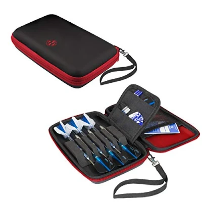 Image of Harrows Darts Case Blaze Pro 6 Dart Holder I Holds Protective EVA Material Professional Accessories Fully Assembled (Lack Red)