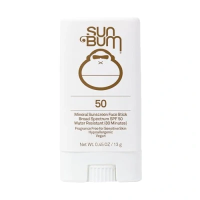 Image of Sun Bum Mineral SPF 50 Face Stick Sunscreen Water Resistant Broad Spectrum Sunblock with Vitamin E Hypoallergenic Hawaii 104 Act Compliant (Octinoxate &amp; Oxybenzone Free) Travel Friendly 0.53 oz