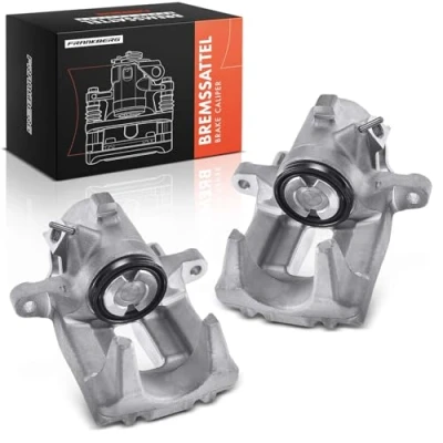 Image of Frankberg 2X Brake Caliper Rear Left Right Compatible with A4 2000 2007 Avant 2001 2008 Convertible 2002 2009 Exeo 2013 Replace# 8E0615423G