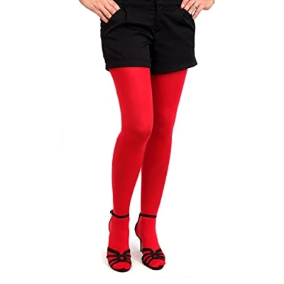 Image of MILKY SILK Semi Opaque Microfiber Tights 40 Denier (Red, S)