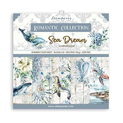Image of Stamperia INTERNATIONAL, KFT Scrapbooking Pad Romantic Sea Dream, Multicoloured, 12 x inches