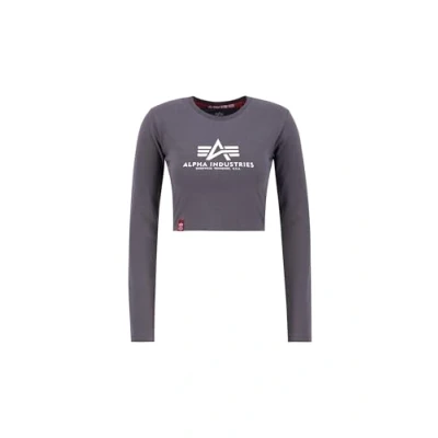 Image of Alpha Industries Cropped Long sleeved top, Women&#039;s, Size: Medium, Vintage grey