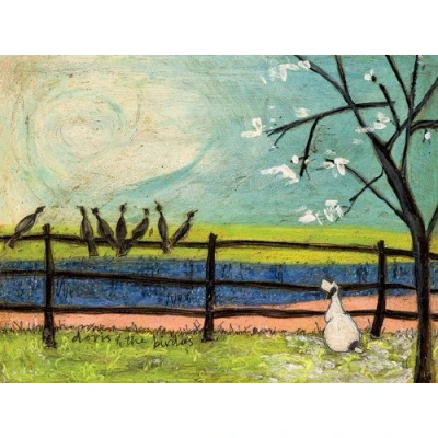 Image of Pyramid International Sam Toft Doris And The Birdies Canvas Print, Cotton, Multi Colour, 1.8 x 30 40 cm
