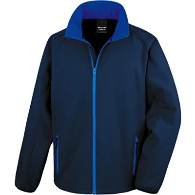 Image of Result Men&#039;s Core Printable Soft Shell Jacket, Blue (NVY/Roy), XXXX Large(Size:4XL)