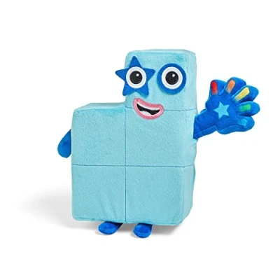 Image of Learning Resources Sing Along Numberblock Five Plush Interactive Toy, Counting Toy Age 3+, Light Up 12 Phrases and Songs, Numberblocks Theme Song, Blue