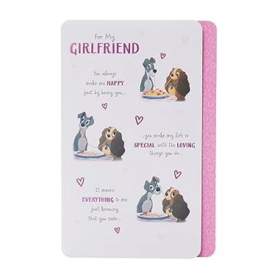 Image of Disney Birthday Card for Girlfriend Lady and the Tramp Design