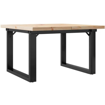 Image of vidaXL Coffee Table O Frame 70x70x40.5 cm Solid Wood Pine and Steel