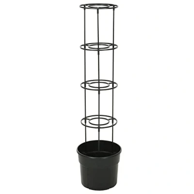 Image of Tomato Planter 4 Tier Plant Pot With Support Cage Tower Climbing Self watering Grower
