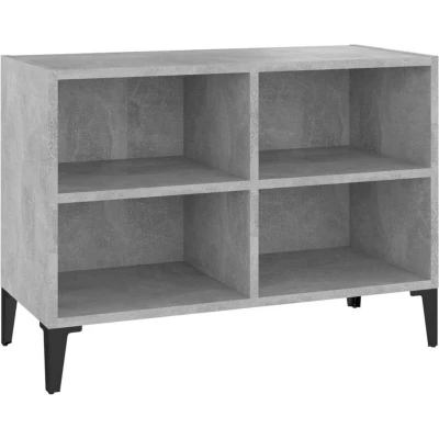 Image of vidaXL TV Cabinet with Metal Legs Concrete Grey 69.5x30x50 cm