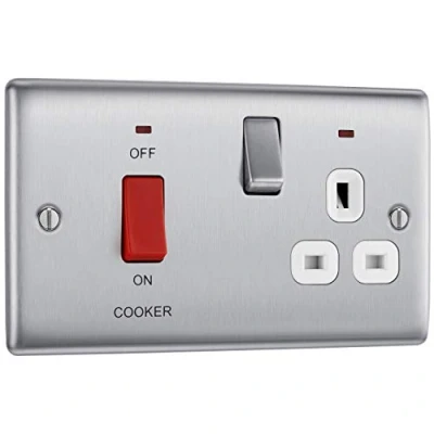 Image of BG Electrical Double Pole Cooker Control Unit with Single Socket and Power Indicator