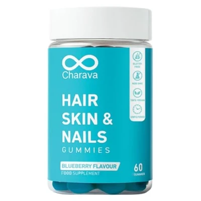 Image of Charava Biotin Gummies for Hair and Nail Growth Hair, Skin &amp; Nails Vitamin Supplement, Reduces Breakage, Promotes Healthier Thicker Daily Chewable 30 Servings 60