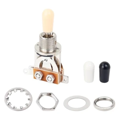 Image of Banworks Metric 3 way Toggle Switch Pickup Selector for Epiphone EPI LP Les Paul Style Guitar JT/DWQ 01 Chrome with Cream Tip