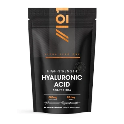 Image of Hyaluronic Acid Supplement 600mg (800 1500 KDA) 90 Vegan Triple Strength Capsules 3 Month Supply Natural Skin, Hair &amp; Joint for Women Men Superior Absorption